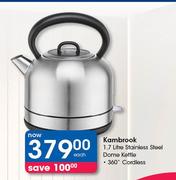 Kambrook 1.7Ltr Stainless Steel Dome Kettle 360 Degree Cordless-Each