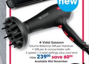 Vidal Sassoon Volume Brilliance Diffuser Hairdryer