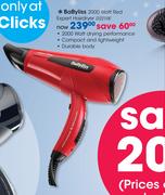 BaByliss 2000 Watt Red Expert Hairdryer D221RE