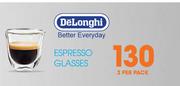 DeLonghi Espresso Glasses-2's Per Pack