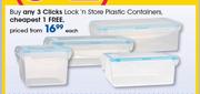  Clicks Lock n Store Plastic Containers-Each