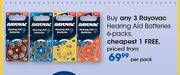 Rayovac Hearing Aid Batteries 6 Packs-Per Pack