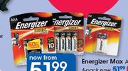 Energizer Max AA Or AAA batteries 4 Pack-Per Pack