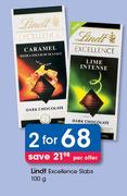 Lindt Excellence Slabs-2 x 100g