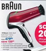 Braun 2000 Watt Satin-Hair 7 Ionic Hairdryer HD750