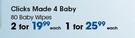 Clicks Made 4 Baby 80 Baby Wipes-Each