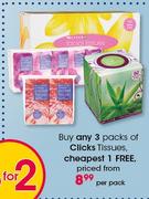 Clicks Tissues-Per Pack