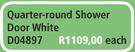 Quarter-Round Shower Door White D04897