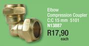 Elbow Compression Coupler C:C 15mm 5101 N13887