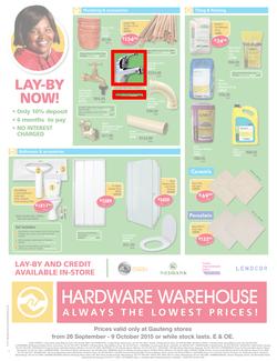 Hardware Warehouse Gauteng : We'll Help You Build Now (26 Sep - 9 Oct 2015), page 4