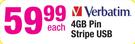 Verbatim 4GB Pin Stripe USB