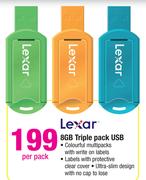 Lexar 8GB Triple Pack USB-Per Pack