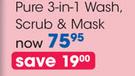 Garnier Pure 3-In-1 Wash Scrub & Mask