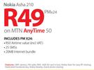 Nokia Asha 210-On MTN Any Time 50
