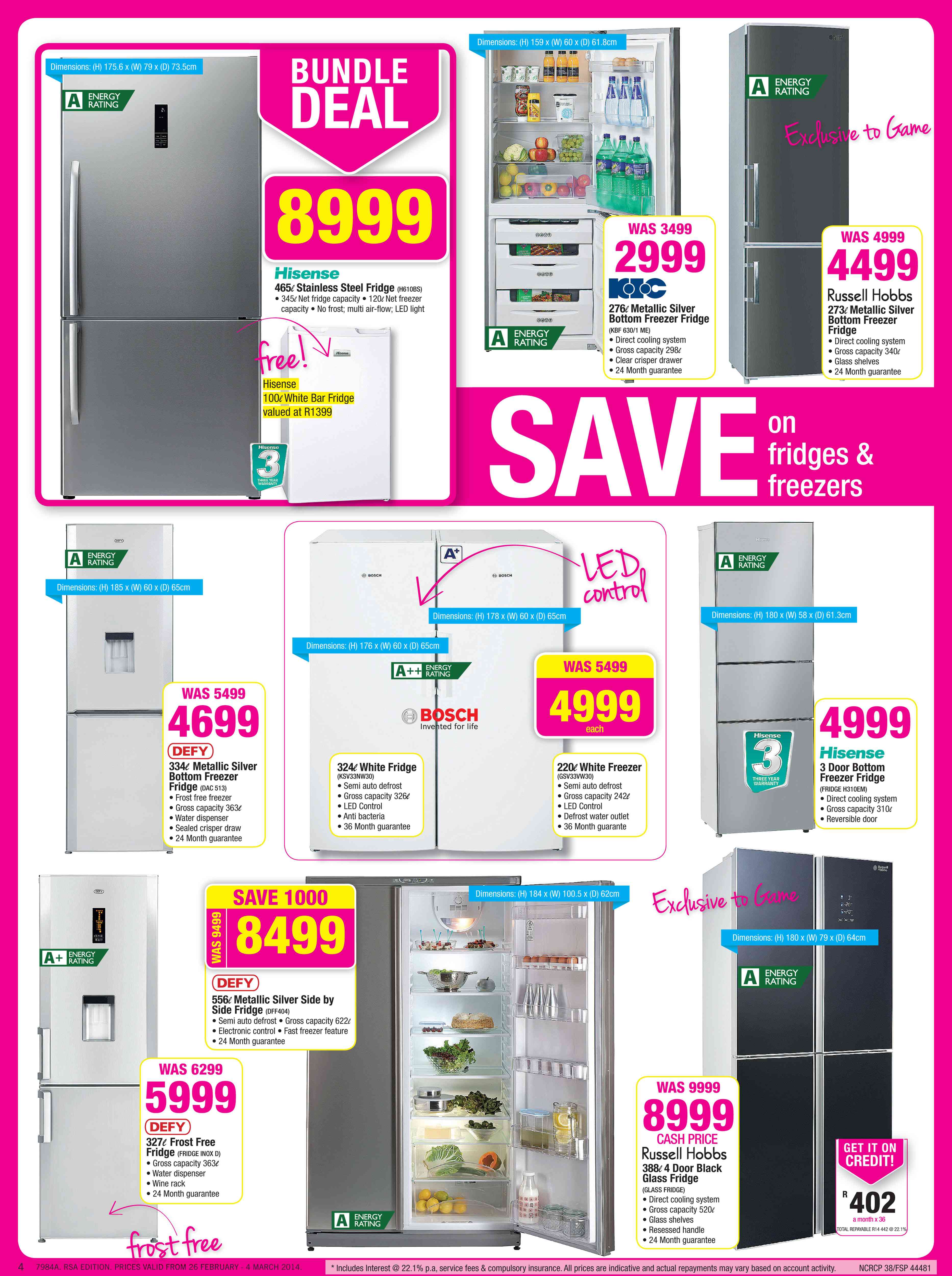 defy 327l fridge