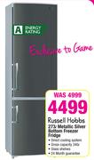 Russell Hobbs 273L Metallic Silver Bottom Freezer Fridge