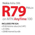 Nokia Asha 306-On MTN Any Time 100