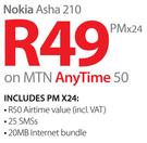 Nokia Asha 210-On MTN Any Time 50