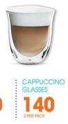DeLonghi Cappucino Glasses-2 Per Pack