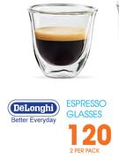 DeLonghi Espresso Glasses-2 Per Pack