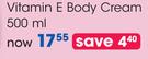Skin Clinic Vitamin E Body Cream-500ml