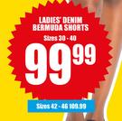 Ladies’ Denim Bermuda Shorts Sizes 30-40
