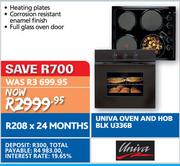 Univa Oven and Hob Blk U336B