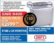 Defy 10kg Twin Tub Metallic DTT172