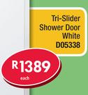 Tri-Slider Shower Door White D05338-Each