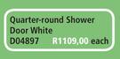 Quarter Round Shower Door White D04897-Each