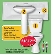 Astra/Melisa 7 Piece Bathroom Suite With Close Coupled Front Flushing Toilet-Per Set
