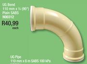 UG Bend 110mm x 1/4(90 Degree) Plain SABS N00312-Each