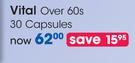 Vital Over 60s 30 Capsules-Per Pack