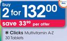 Clicks Multivitamin A-Z 30 Tablets-2 Packs Per Offer