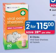 Clicks Viral Eeze Sherbies-60 Tablets-2 Packs Per Offer