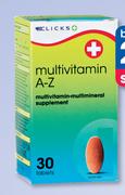 Clicks Multivitamin A-Z 30 Tablets-2 Packs Per Offer