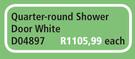 Quarter-Round Shower Door White D04897-Each