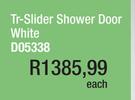 Tr-Slider Shower Door White D05338-Each