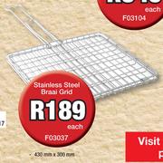 Stainless Steel Braai Grid-430mm x 300mm