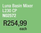 Luna Basin Mixer L230 CP No2571-Each
