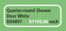 Quarter-Round Shower Door White D04897-Each