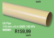 UG Pipe 110mmx6m SABS 100 kPa N05981-Each