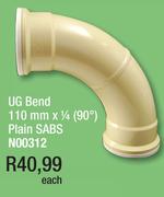 UG Bend 110mmx1/4 (90 Degree) Plain SABS N00312-Each
