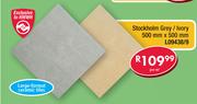 Large-Format Ceramic Tiles Stockholm Grey/Ivory 500x500mm L09438/9-Per Sqm