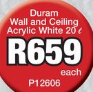 Duram 20Ltr wall And Ceiling Acrylic White