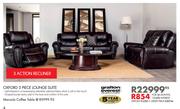 Grafton Everest Oxford 3 Piece 3 Action Recliner Lounge Suite