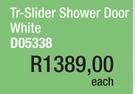 Tr-Slider Shower Door White D05338-Each