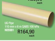 UG Pipe 110mm x 6m SABS 100kPa N05981