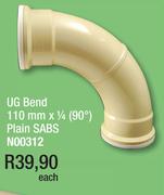 UG Bend 110mm x 1/4(90deg) Plain SABS N00312