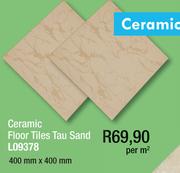 Ceramic Floor Tiles Tau Sand 400x400mm L09378-Per sqm